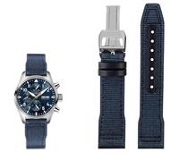 NZVCQVPU 20mm 21mm 22mm Nylon Leather Watchband，For IWC Le Petit Prince Big Pilot IW3777 Black Sport Canvas Watch Strap