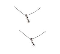 NZVCQVPU 2pcs Elegant Silver Chain Women's Cat Kitten Material Mom Daughter