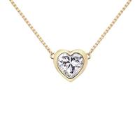 NZVCQVPU 9 Karat Yellow Necklace for Women,Heart Shaped with 1ct Moissanite Necklace Chain Women