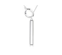 NZVCQVPU 925 Long Circle Bar Pendants Necklace Chains For Women Valentine'S Gift Fashion Jewelry 45Cm, Pendant Necklaces