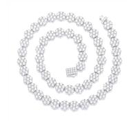NZVCQVPU 9MM Width Moissanite Necklace Mens Lab Grown Diamond Chain Boys Daily Wear Moissanite Chain for Girlfriend Boyfriend Mother Trendy Chain Sterling Silver Necklace For Mens