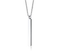 NZVCQVPU Ashes Keepsake Necklace Men, Human Ashes Necklace for Men Stainless Steel Silver Rectangle Pendant