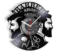 NZVCQVPU Barber Shop Wall Clock Made Of Real Vinyl Record Modern Designed Wall Clock With LED Backlight Deocorative Timepiece Unique Gift Men
