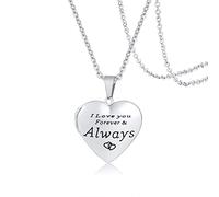 NZVCQVPU Best Friend Necklace, Couples Necklaces for Women Steel Cable Stainless Steel Heart Shaped Openable Pendant 500mm Necklace for Women