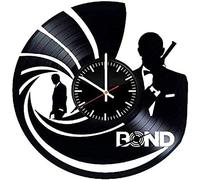 NZVCQVPU Bond Agent 007 Vinyl Record Retro Wall Clock New Year Christmas Birthday Gift Personality Creative Home Design Wall Decoration