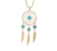 NZVCQVPU Cadena Vintage Costo de piedra natural para mujeres Cristal de plumas Long Sweater Femme