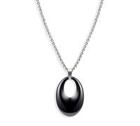 NZVCQVPU Ceramic Necklace Pendant, Couples Necklaces for Him and Her with Oval Pendant 18.5 inch Chain