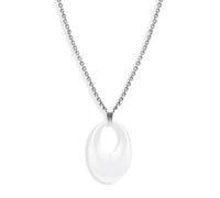 NZVCQVPU Ceramic Necklace Pendant, Couples Necklaces for Him and Her with Oval Pendant 18.5 inch Chain
