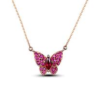 NZVCQVPU Chain Link, Butterfly Set Butterfly with 0.61ct 12X13Mm Gifts for Women