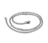 NZVCQVPU Chain Link Cable Necklace for Men 18-20 inch, Stainless Steel Chain Necklace for Women 1.7-3.7mm Rapper Necklace Chain