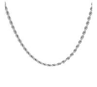 NZVCQVPU Chain Link Necklace for Women, Hip Hop Necklace for Men Stainless Steel 2mm Rope Chain Necklace 18-21.5 inch Chain