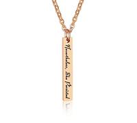 NZVCQVPU Chunky Chain Necklace, Stainless Steel Chain Cable Stainless Steel Vertical Pendant Still She Persists Design Promise Necklace for Women