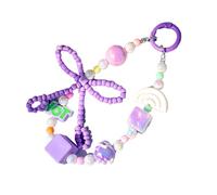 NZVCQVPU Colourful Phone Lanyard Future Looking Butterfly Knot Beads Phone Pendant for Youth Fashion Enthusiasts Everyday Life