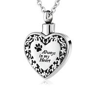 NZVCQVPU Cremation Jewelry for Ashes, Stainless Steel Paw Footprint Pet Ashes Memorial