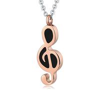 NZVCQVPU Cremation Urn Necklace for Ashes Men, Ash Holding Necklace for Women Stainless Steel Music Note Pendant