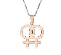 NZVCQVPU Cuban Link Necklace, Lesbian Symbol Jewelry Gift for Mom WoGirls