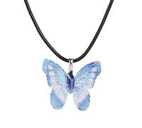 NZVCQVPU Cute Natural Leaf Vein Butterfly Pendant Necklace Women Rope Chain Necklace Necklace Jewelry