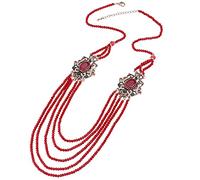 NZVCQVPU de Luxury Natural Stone Antique Green Crystal Beads Tassel para mujeres Vintage