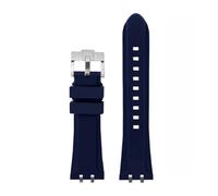 NZVCQVPU Double Raised Wristband Compatible with Tudor Royal Series M28600 M28603 Watch 41m Waterproof Silicone Watch Strap Bracelet(Blue Silver)