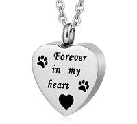 NZVCQVPU Earn for Ashes, Stainless Steel Cable Heart Shaped Urn Locket for Men and Women