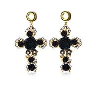 NZVCQVPU Earrings, Stainless Steel Plugs 2pcs Gauges for Women Cubic Zirconia Rose Flower Pendant Design Thanksgiving