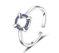 NZVCQVPU EarS Geometry Circle Blue Crystal Temperament Sweet Personality Korea Female Cute Resizable Opening Rings