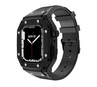 NZVCQVPU For Band 44mm 45mm 42mm Series 9 8 7 6 5 4 SE Upgrade Replace Silicone Strap Stainless Steel Watch Case Metal Frame Accessories DIY Set