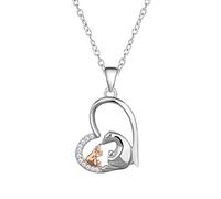 NZVCQVPU for Women Day, for Women Cubic Zirconia Heart Bears Pendant Necklaces Mother Days Gift for 1.48x1.84cm