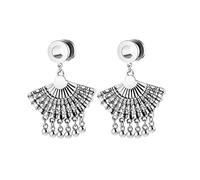 NZVCQVPU Gages Jewelry, Stainless Steel Plugs for Ears 2pcs Gauges for Women Vintage Pendant Design Vacation