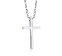 NZVCQVPU His and Hers Necklaces for Couples, Matching Necklace for Couples Stainless Steel Silver Cross Pendant