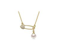 NZVCQVPU Jewelry/Necklaces S925 Necklace Freshwater Pearl Pendant Chain 5-6mm White Round Fashion All-match Personality Female Jewelry Gift Women's Pendants