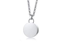 NZVCQVPU Keepsake Necklace Urns for Human Ashes, Ashes Necklace for Men Stainless Steel Round Pendant