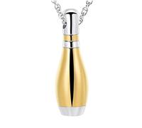 NZVCQVPU Keepsake Urns for Human Ashes Necklaces, Ash Holders for Human Ashes Necklaces Stainless Steel Bowling Shape Pendant