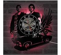 NZVCQVPU Led Vinyl Wall Clock Graphics With Supernatural Flying Car 3D Design Clock Wall Decoration Home Decoration Artworks 7 Colors With Remote Control Silent Night Lamp Clock