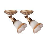 NZVCQVPU Light Farmhouse Ceiling Mounted Spotlight, Antique Glass Shade Ceiling Lamp, Rustic Swivel Sconce Accent Spot Light, E14 Adjustable Spotlights