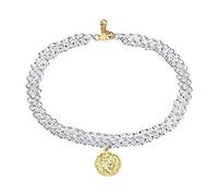 NZVCQVPU Link Chain Necklace, Thick Chain Necklace for Women Steel Other Chain Type Stainless Steel Choker with Round Pendant Necklace for Women