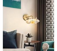 NZVCQVPU Living Room Sconce Indoor Crystal Creative Bedside Lamp with Acrylic Flower Ball Bedroom, Staircase, Gold