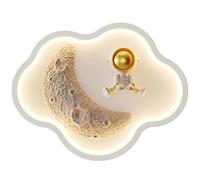 NZVCQVPU Living Room Wall Sconce Cloud Lamp Moon Light with Astronaut Moon Light LED 12W Indoor Modern Bedside Night Lamp for Girl Boy