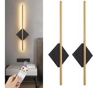 NZVCQVPU Living Room Wall Sconce Pack of 2 Battery-Operated Lamp Long LED Light for Indoor Without Power 5000 mAh Dimmable Gold, 60 cm