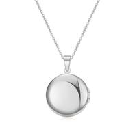 NZVCQVPU Locket Necklace Plated, Stainless Steel Necklace for Women with Round Pendant 21.5 inch Chain