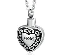 NZVCQVPU Locket Necklace to Hold Mom's Ashes, Urn Necklace for Ashes for Women Stainless Steel Vintage Heart Pendant