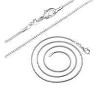 NZVCQVPU long 16-28inch (40-80cm) 100% authentic solid chokers necklaces 1mm snake chains necklace for women