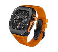 NZVCQVPU Luxury Aluminum Alloy Modification kit for 8 7 45mm Fluorine Rubber Strap Metal Case for iWatch 6 SE 5 4 3 44mm Band