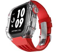 NZVCQVPU Luxury Watch Band+Watch Case Transparent Modification Kit，For Iwatch Ultra 8 7 6 5 4 SE 44mm 45mm 49mm Rubber Watch Strap Upgrade DIY With Tool