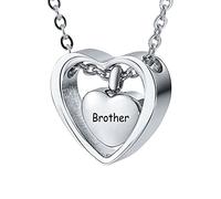 NZVCQVPU Memorial for Ashes Necklace,Heart Engraving English Family Names Stainless Steel Necklace Urn for Ashes Urn Necklace
