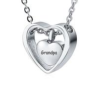NZVCQVPU Memorial for Ashes Necklace,Heart Engraving English Family Names Stainless Steel Necklace Urn for Ashes Urn Necklace