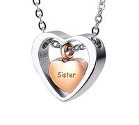 NZVCQVPU Memorial for Ashes Necklace,Heart Engraving English Family Names Stainless Steel Necklace Urn for Ashes Urn Necklace
