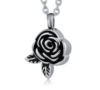 NZVCQVPU Memorial Urn Necklace for Men, Ash Holding Necklace for Women Stainless Steel Vintage Rose Pendant