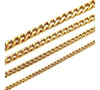 NZVCQVPU Mens Stainless Steel Necklace Chain, Necklace for Women Simple Curb Chain Necklace 20-24 inch