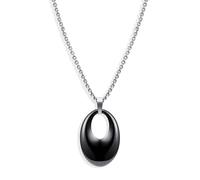 NZVCQVPU Necklace Ceramic, Black/White Necklaces Hollow Oval Shape Necklaces 47CM